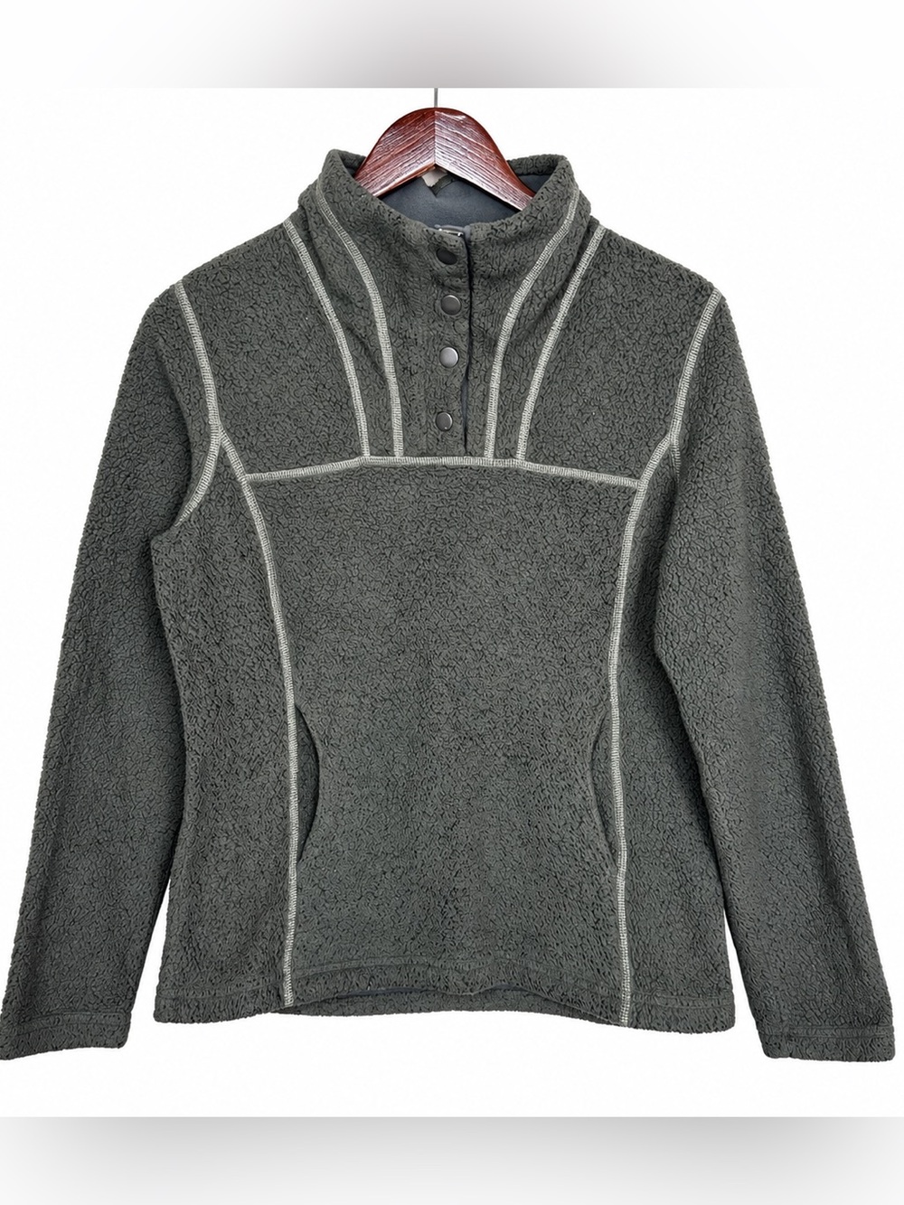 KÜHL Avalon sage green Sherpa Fleece Snap Pullover Women’s Size S